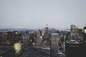 城市 纽约 鸟瞰 地平线 都市