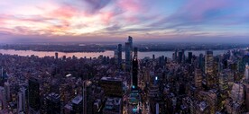 城市 纽约 鸟瞰 地平线 都市