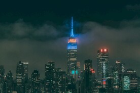 城市 纽约 鸟瞰 地平线 都市