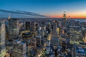 城市 纽约 鸟瞰 地平线 都市