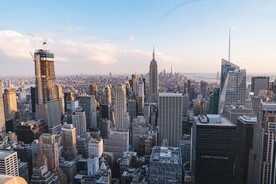 城市 纽约 鸟瞰 地平线 都市