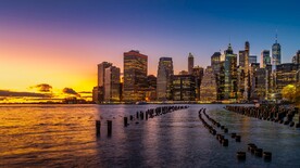 城市 纽约 鸟瞰 地平线 都市