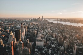城市 纽约 鸟瞰 地平线 都市