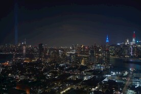 城市 纽约 鸟瞰 地平线 都市