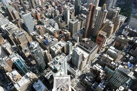 城市 纽约 鸟瞰 地平线 都市