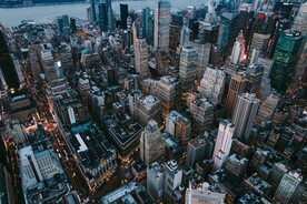 城市 纽约 鸟瞰 地平线 都市