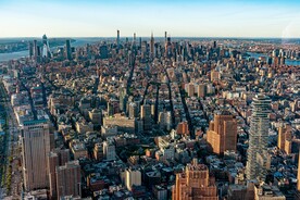 城市 纽约 鸟瞰 地平线 都市