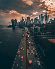 城市 纽约 鸟瞰 地平线