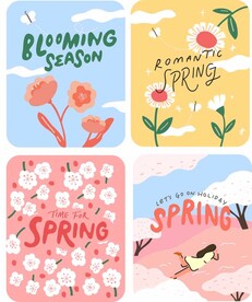 春天插画海报