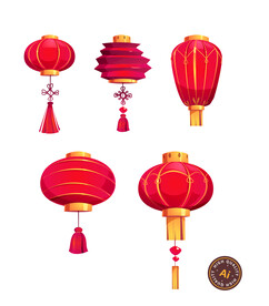 卡通灯笼素材