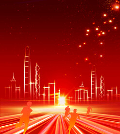 红色展板海报背景