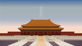 城市地标建筑插画手绘