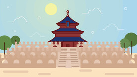 城市地标建筑插画手绘