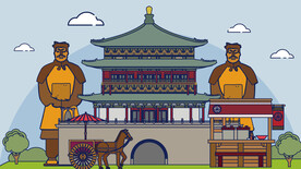 城市地标建筑插画手绘