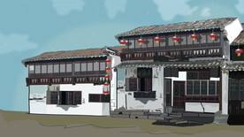 城市地标建筑插画手绘
