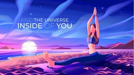 Ai矢量瑜伽运动插画