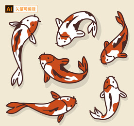 手绘锦鲤