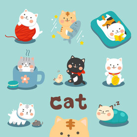 可爱小猫插画