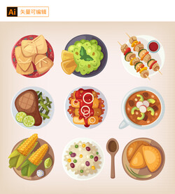 手绘食物矢量素材