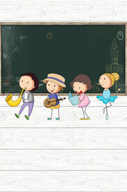 卡通教师节黑板背景