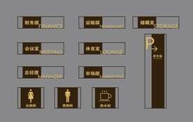 褐色镂空商务门牌