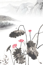  手绘古风插画背景图片