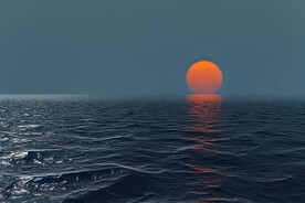 海面夕阳 