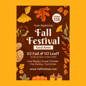 秋季庆典矢量平面海报