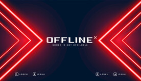 红色霓虹灯游戏横幅模板