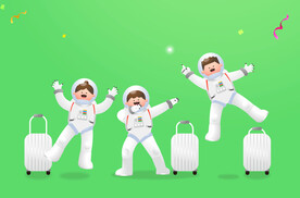 航天宇宙星空太空宇航员插画