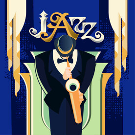 ai矢量创意爵士乐人物