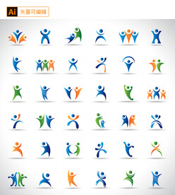 人形抽象logo