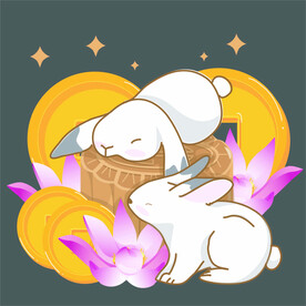 ai矢量中秋玉兔月饼