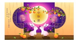 ai矢量轻奢古风中秋背景