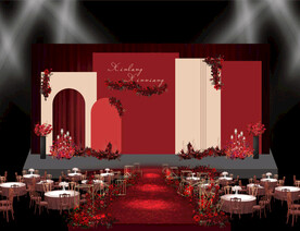 豆沙红婚礼现场