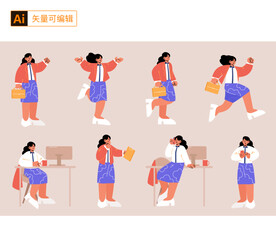 卡通商务女孩
