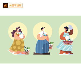 买菜人物素材