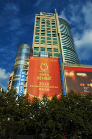 西藏路街景大楼广告