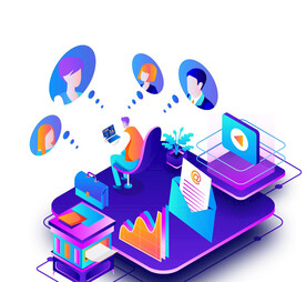 科技扁平插画 卡通3D 商务 