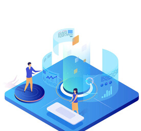 科技扁平插画 卡通3D 商务 