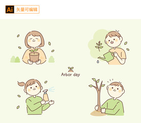 可爱卡通儿童手绘素材