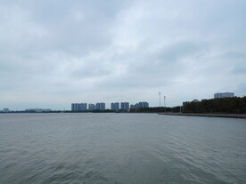 湿地公园湖边建筑