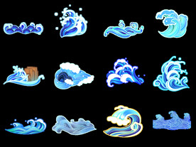 蓝色海浪元素