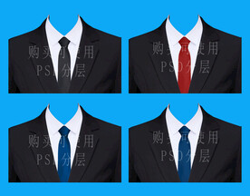 女款红领带蓝领带黑领带西装素材