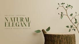 自然原木植物产品展示台模型