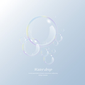 圆形透明水滴矢量EPS素材