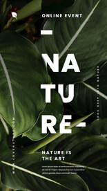 自然植物绿色叶子海报PSD模板