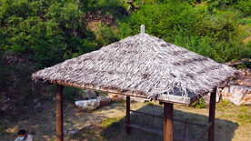 茅草斜顶凉亭