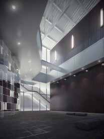 C4D模型建筑展厅内部