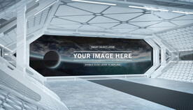 科技感宇宙飞船舱内舷窗口PSD